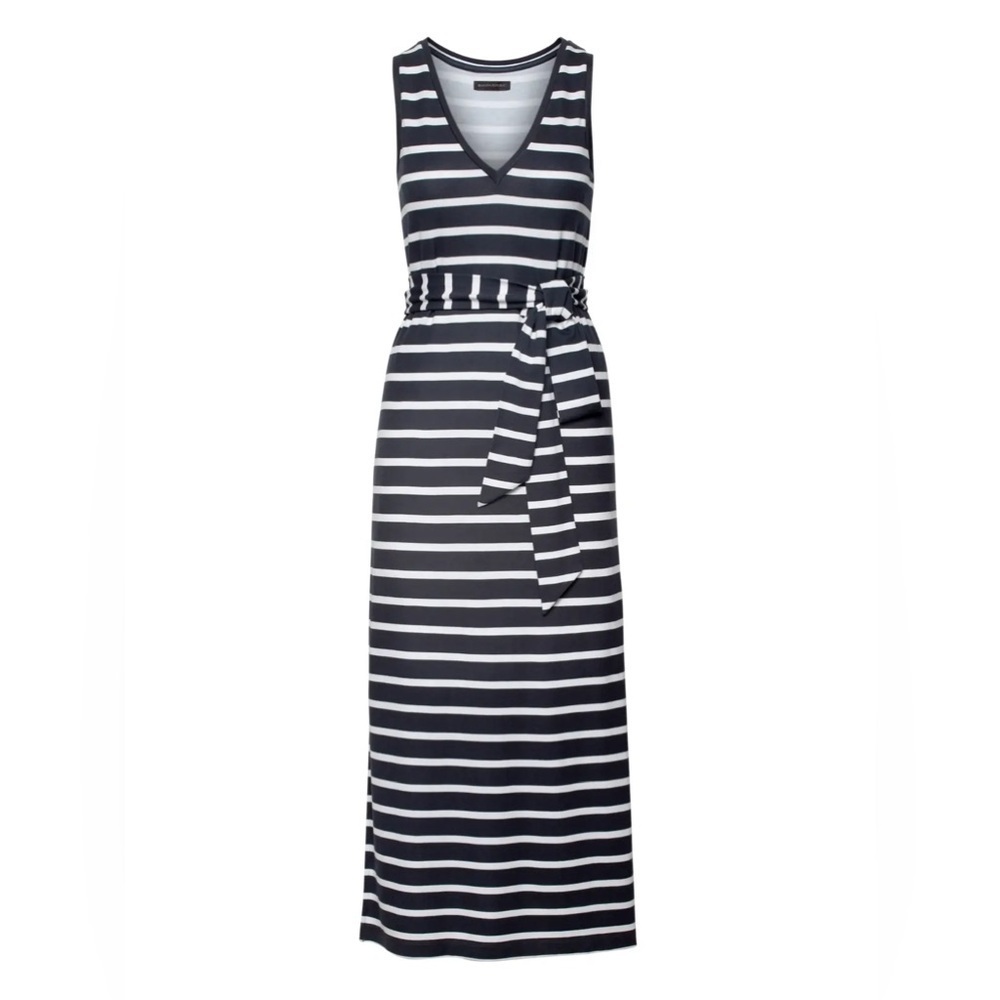 Banana Republic Navy Stripe Ponte Tank Maxi Travel Dress #472407 Size- L Tall - Picture 3 of 8